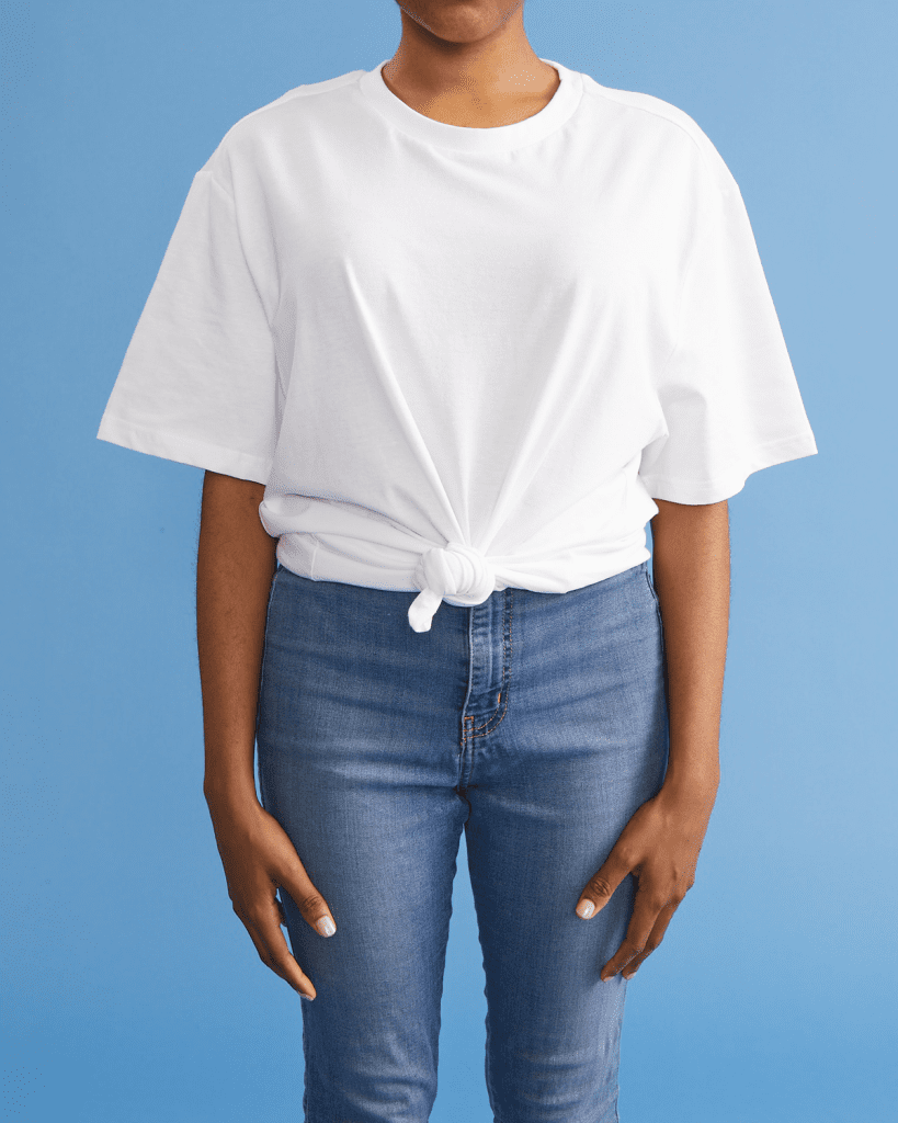 The Ruffled Side Knot: A Simple Way to Add Flair to Your White Tee