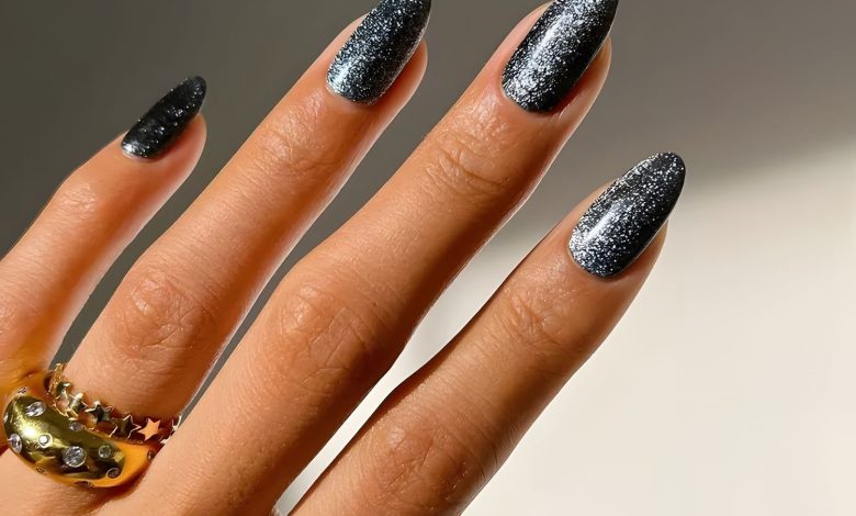 Explore 17 Black Glitter Nail Designs for a Chic Manicure